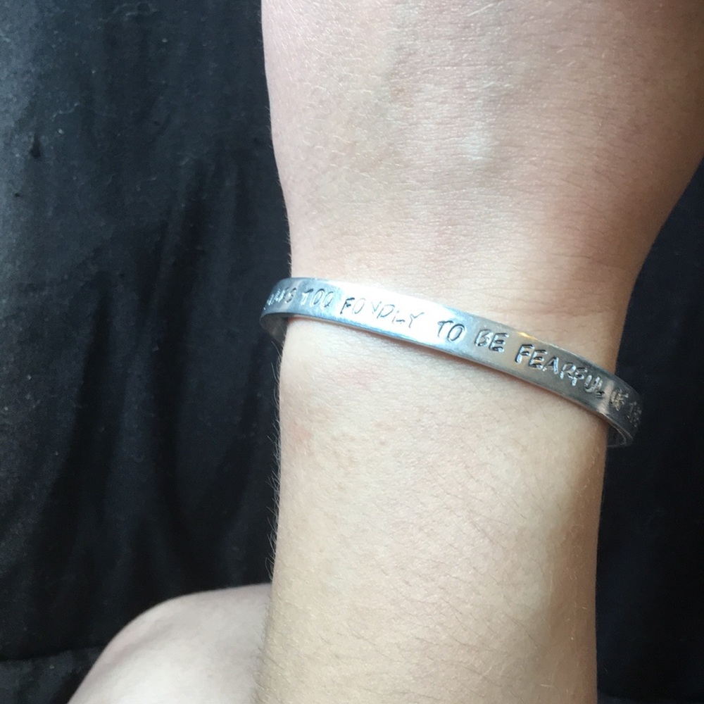 silver engraved bracelet